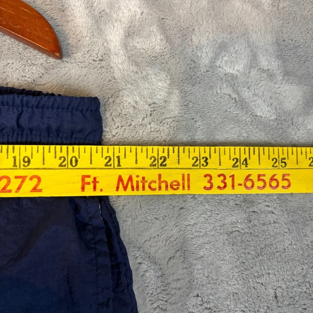 Vintage NIKE White Tag Mesh Lined Navy Blue Nylon Swim Trunks Size Large 42